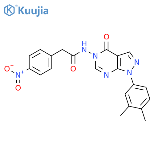 N-1-(3,4-dimethylphenyl)-4-oxo-1H,4H,5H-pyrazolo3,4-dpyrimidin-5-yl-2-(4-nitrophenyl)acetamide structure