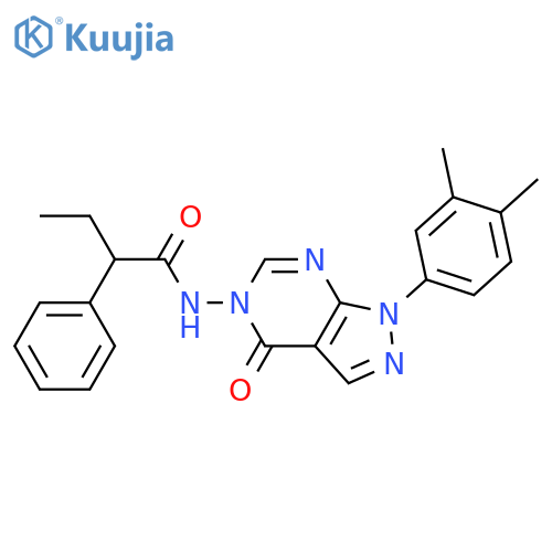 N-1-(3,4-dimethylphenyl)-4-oxo-1H,4H,5H-pyrazolo3,4-dpyrimidin-5-yl-2-phenylbutanamide structure