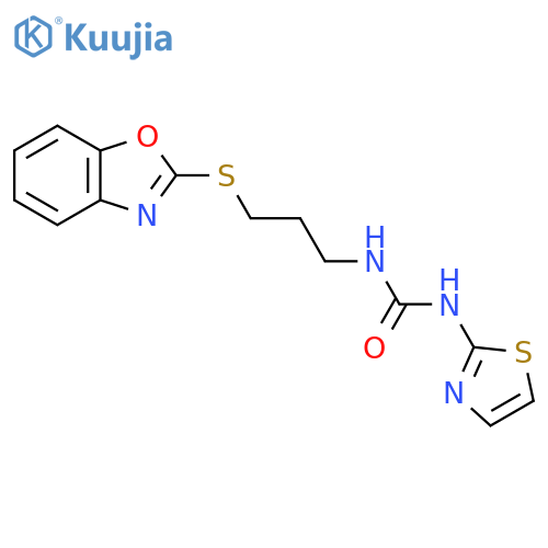 3-3-(1,3-benzoxazol-2-ylsulfanyl)propyl-1-(1,3-thiazol-2-yl)urea structure