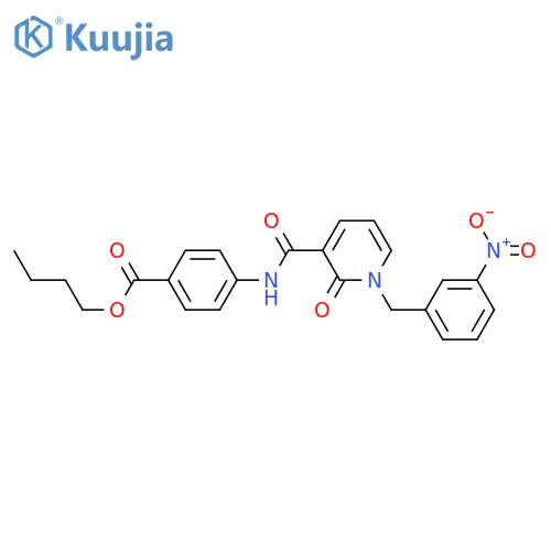 butyl 4-{1-(3-nitrophenyl)methyl-2-oxo-1,2-dihydropyridine-3-amido}benzoate structure