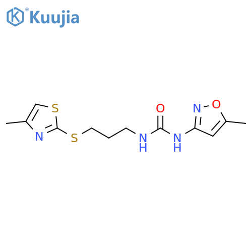 1-(5-methyl-1,2-oxazol-3-yl)-3-{3-(4-methyl-1,3-thiazol-2-yl)sulfanylpropyl}urea structure