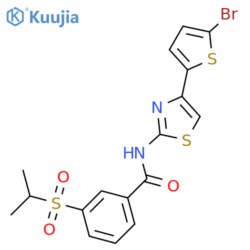 N-4-(5-bromothiophen-2-yl)-1,3-thiazol-2-yl-3-(propane-2-sulfonyl)benzamide structure