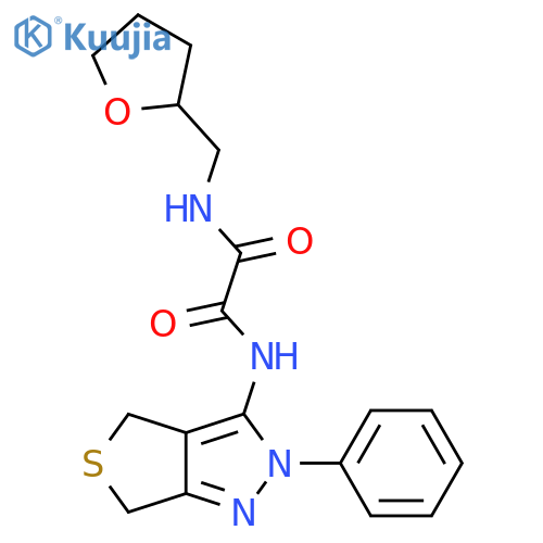 N'-(oxolan-2-yl)methyl-N-{2-phenyl-2H,4H,6H-thieno3,4-cpyrazol-3-yl}ethanediamide structure
