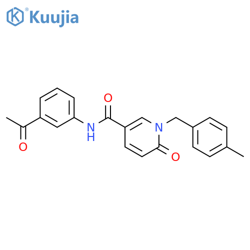N-(3-acetylphenyl)-1-(4-methylphenyl)methyl-6-oxo-1,6-dihydropyridine-3-carboxamide structure