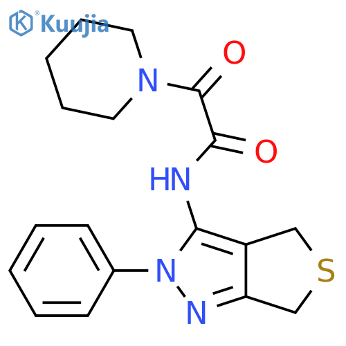 2-oxo-N-{2-phenyl-2H,4H,6H-thieno3,4-cpyrazol-3-yl}-2-(piperidin-1-yl)acetamide structure