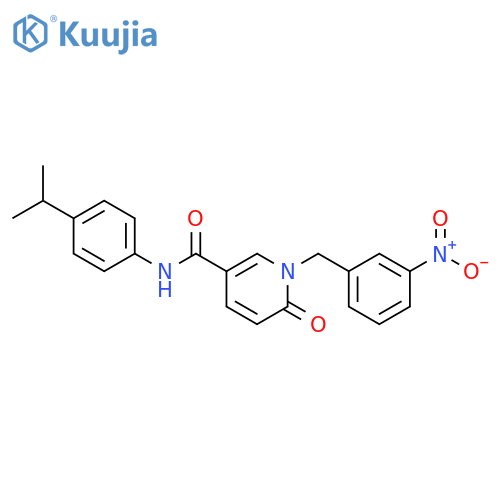 1-(3-nitrophenyl)methyl-6-oxo-N-4-(propan-2-yl)phenyl-1,6-dihydropyridine-3-carboxamide structure