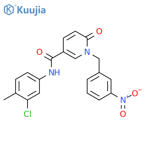 N-(3-chloro-4-methylphenyl)-1-(3-nitrophenyl)methyl-6-oxo-1,6-dihydropyridine-3-carboxamide structure