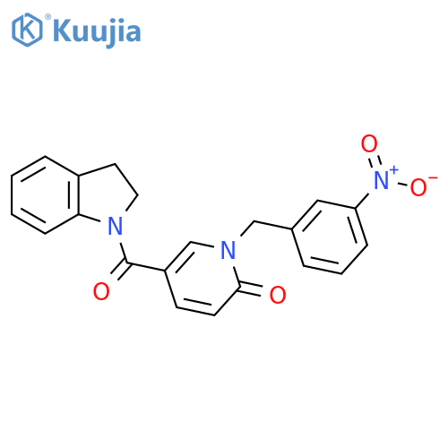 5-(2,3-dihydro-1H-indole-1-carbonyl)-1-(3-nitrophenyl)methyl-1,2-dihydropyridin-2-one structure