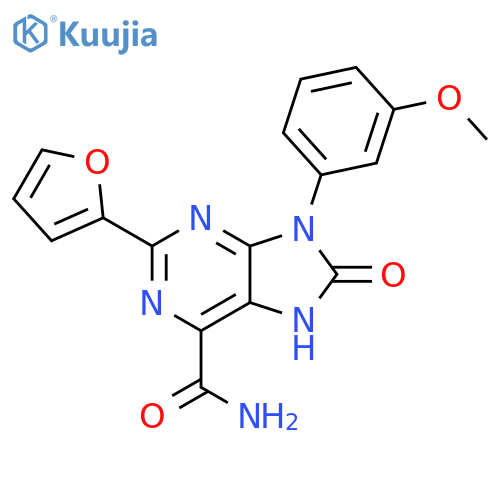 2-(furan-2-yl)-9-(3-methoxyphenyl)-8-oxo-8,9-dihydro-7H-purine-6-carboxamide structure