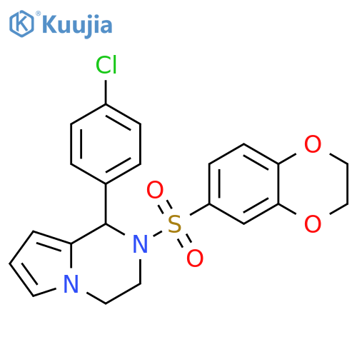 1-(4-chlorophenyl)-2-(2,3-dihydro-1,4-benzodioxine-6-sulfonyl)-1H,2H,3H,4H-pyrrolo1,2-apyrazine structure
