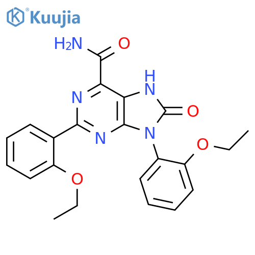 2,9-bis(2-ethoxyphenyl)-8-oxo-8,9-dihydro-7H-purine-6-carboxamide structure