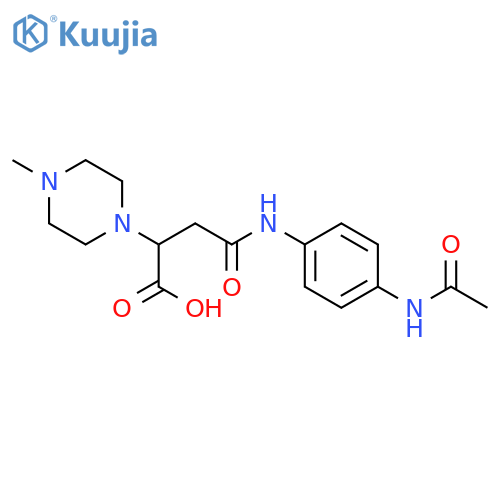 3-(4-acetamidophenyl)carbamoyl-2-(4-methylpiperazin-1-yl)propanoic acid structure