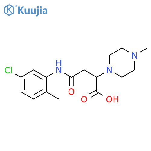 3-(5-chloro-2-methylphenyl)carbamoyl-2-(4-methylpiperazin-1-yl)propanoic acid structure