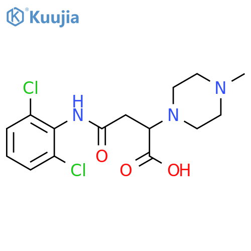 3-(2,6-dichlorophenyl)carbamoyl-2-(4-methylpiperazin-1-yl)propanoic acid structure
