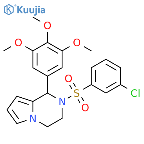 2-(3-chlorobenzenesulfonyl)-1-(3,4,5-trimethoxyphenyl)-1H,2H,3H,4H-pyrrolo1,2-apyrazine structure
