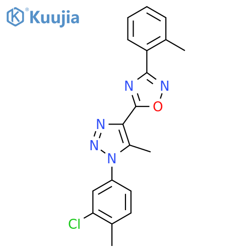 5-1-(3-chloro-4-methylphenyl)-5-methyl-1H-1,2,3-triazol-4-yl-3-(2-methylphenyl)-1,2,4-oxadiazole structure