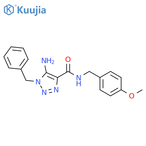 5-amino-1-benzyl-N-(4-methoxyphenyl)methyl-1H-1,2,3-triazole-4-carboxamide structure