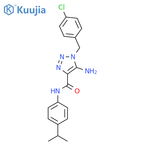 5-amino-1-(4-chlorophenyl)methyl-N-4-(propan-2-yl)phenyl-1H-1,2,3-triazole-4-carboxamide structure