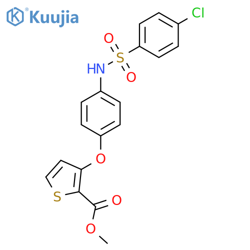 Methyl 3-(4-{[(4-chlorophenyl)sulfonyl]amino}phenoxy)-2-thiophenecarboxylate structure