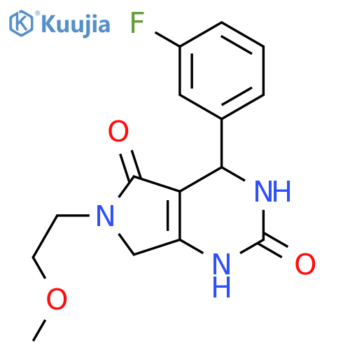 4-(3-fluorophenyl)-6-(2-methoxyethyl)-1H,2H,3H,4H,5H,6H,7H-pyrrolo3,4-dpyrimidine-2,5-dione structure