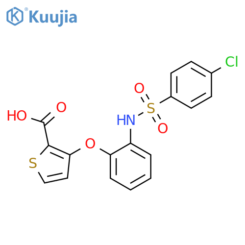 3-[2-[(4-chlorophenyl)sulfonylamino]phenoxy]thiophene-2-carboxylic Acid structure