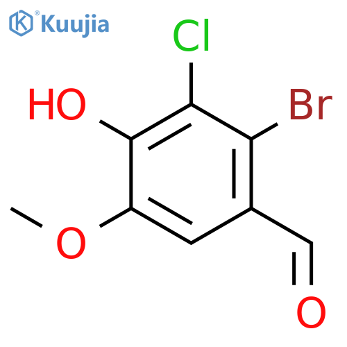2-Bromo-3-chloro-4-hydroxy-5-methoxybenzaldehyde structure