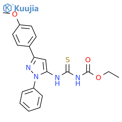 Carbamic acid,[[[3-(4-methoxyphenyl)-1-phenyl-1H-pyrazol-5-yl]amino]thioxomethyl]-,ethyl ester structure