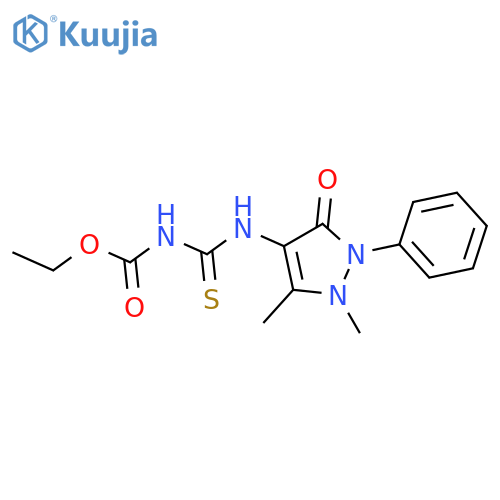 ethyl N-(1,5-dimethyl-3-oxo-2-phenyl-2,3-dihydro-1H-pyrazol-4-yl)carbamothioylcarbamate structure