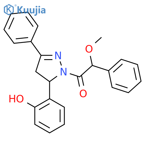 1-5-(2-hydroxyphenyl)-3-phenyl-4,5-dihydro-1H-pyrazol-1-yl-2-methoxy-2-phenylethan-1-one structure