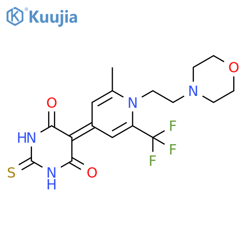 5-{2-methyl-1-2-(morpholin-4-yl)ethyl-6-(trifluoromethyl)-1,4-dihydropyridin-4-ylidene}-2-sulfanylidene-1,3-diazinane-4,6-dione structure
