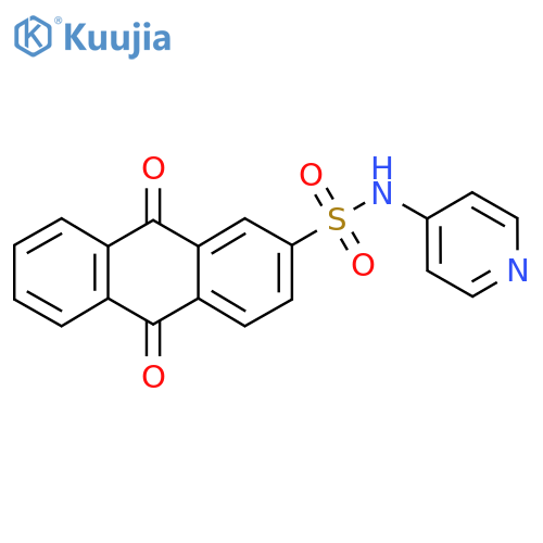 9,10-dioxo-N-(pyridin-4-yl)-9,10-dihydroanthracene-2-sulfonamide structure