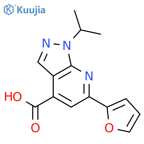 6-(2-Furyl)-1-isopropyl-1h-pyrazolo3,4-bpyridine-4-carboxylic acid structure