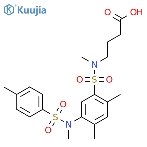 4-N-methyl2,4-dimethyl-5-(N-methyl4-methylbenzenesulfonamido)benzenesulfonamidobutanoic acid structure