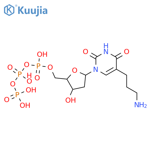 ((2R,3S,5R)-5-(5-(3-Aminopropyl)-2,4-dioxo-3,4-dihydropyrimidin-1(2H)-yl)-3-hydroxytetrahydrofuran-2-yl)methyl tetrahydrogen triphosphate structure