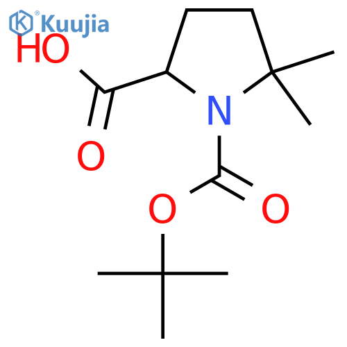 1-[(tert-butoxy)carbonyl]-5,5-dimethylpyrrolidine-2-carboxylic acid structure