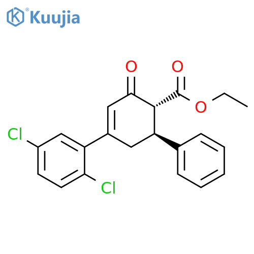 3-Cyclohexene-1-carboxylic acid, 4-(2,5-dichlorophenyl)-2-oxo-6-phenyl-, ethyl ester, trans- (9CI) structure