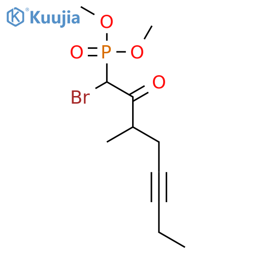 Phosphonic acid, (1-bromo-3-methyl-2-oxo-5-octynyl)-, dimethyl ester structure