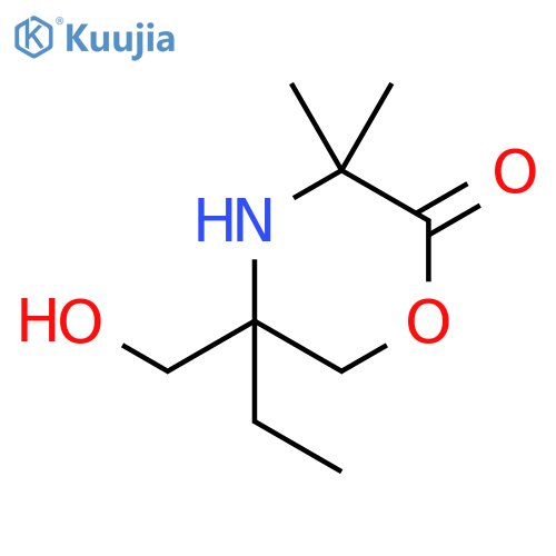 2-Morpholinone, 5-ethyl-5-(hydroxymethyl)-3,3-dimethyl- structure
