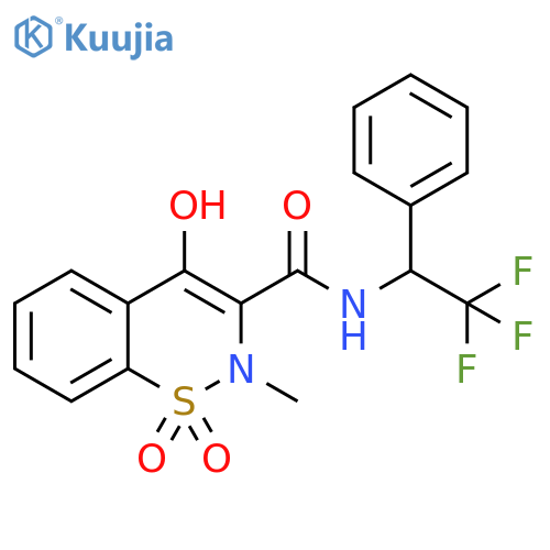 2H-1,2-Benzothiazine-3-carboxamide, 4-hydroxy-2-methyl-N-(2,2,2-trifluoro-1-phenylethyl)-, 1,1-dioxide structure