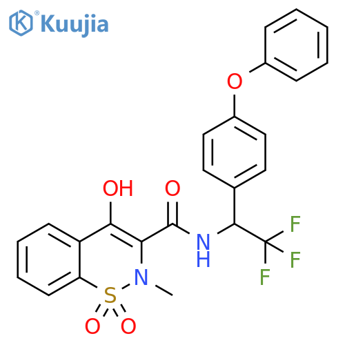 2H-1,2-Benzothiazine-3-carboxamide, 4-hydroxy-2-methyl-N-[2,2,2-trifluoro-1-(4-phenoxyphenyl)ethyl]-, 1,1-dioxide structure