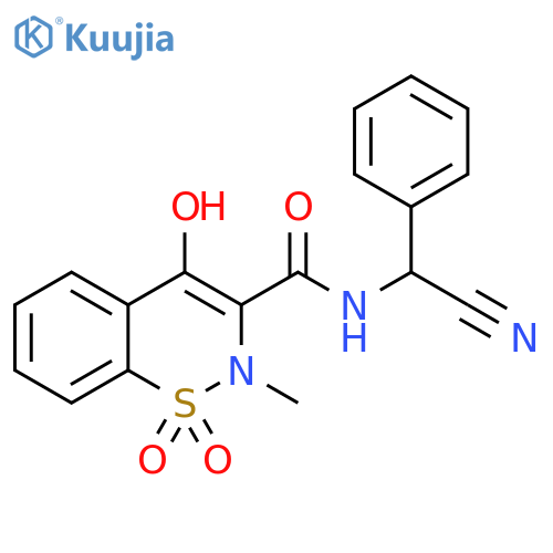 2H-1,2-Benzothiazine-3-carboxamide, N-(cyanophenylmethyl)-4-hydroxy-2-methyl-, 1,1-dioxide structure