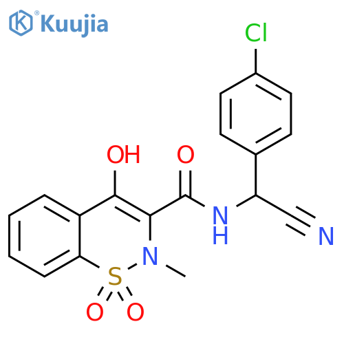 2H-1,2-Benzothiazine-3-carboxamide, N-[(4-chlorophenyl)cyanomethyl]-4-hydroxy-2-methyl-, 1,1-dioxide structure