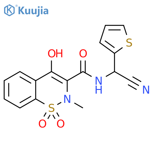 2H-1,2-Benzothiazine-3-carboxamide,N-(cyano-2-thienylmethyl)-4-hydroxy-2-methyl-, 1,1-dioxide structure