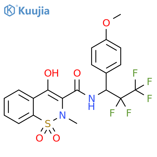 2H-1,2-Benzothiazine-3-carboxamide, 4-hydroxy-2-methyl-N-[2,2,3,3,3-pentafluoro-1-(4-methoxyphenyl)propyl]-, 1,1-dioxide structure