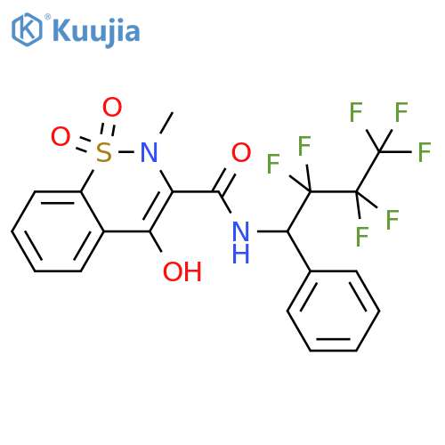 2H-1,2-Benzothiazine-3-carboxamide, N-(2,2,3,3,4,4,4-heptafluoro-1-phenylbutyl)-4-hydroxy-2-methyl-, 1,1-dioxide structure