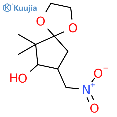 1,4-Dioxaspiro[4.4]nonan-7-ol, 6,6-dimethyl-8-(nitromethyl)- structure