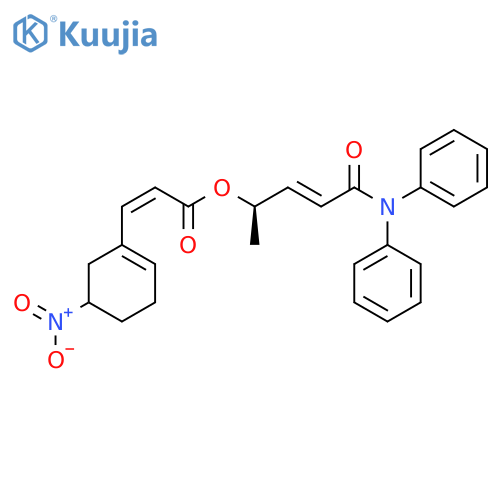(2E)-(R)-5-(diphenylamino)-5-oxopent-3-en-2-y13-(5-nitrocyclohex-1-en-1-y1)acylate structure
