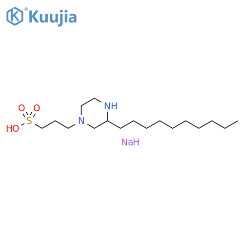 1-Piperazinepropanesulfonic acid, 3-decyl-, sodium salt (1:1) structure