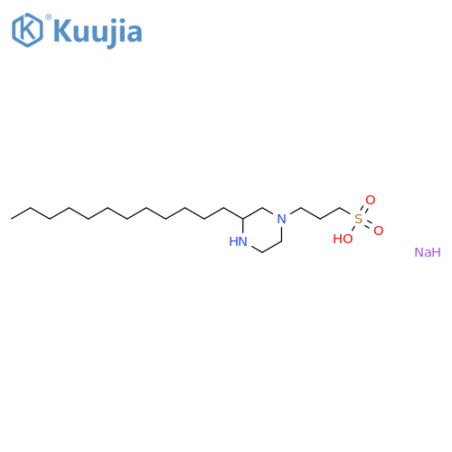 1-Piperazinepropanesulfonic acid, 3-dodecyl-, sodium salt (1:1) structure