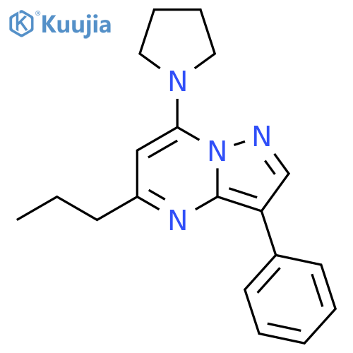 1-{3-phenyl-5-propylpyrazolo1,5-apyrimidin-7-yl}pyrrolidine structure